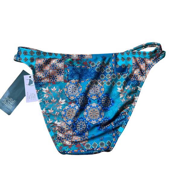 Wild Fable Women's Blue Patchwork Cheeky Bikini Bottom - Size XS - NWT - Picture 6 of 8